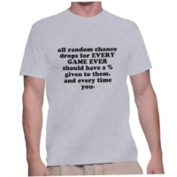all random chance drops for EVERY GAME EVER should have a % given to them. and every time you-