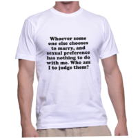 Whoever some one else chooses to marry, and sexual preference has nothing to do with me. Who am I to judge them?