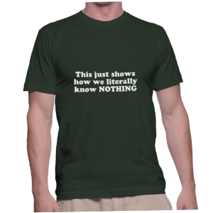 This just shows how we literally know NOTHING