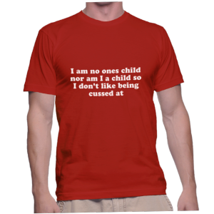 I am no ones child nor am I a child so I don't like being cussed at