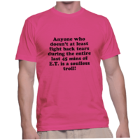 Anyone who doesn't at least fight back tears during the entire last 45 mins of E.T. is a soulless troll!