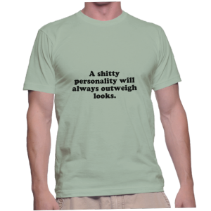 A shitty personality will always outweigh looks.