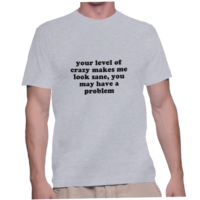 your level of crazy makes me look sane, you may have a problem