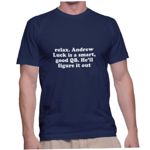 relax. Andrew Luck is a smart, good QB. He'll figure it out